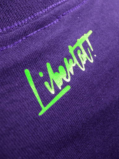 Free Spirit [ANARCHIST-FLAG] - t-shirt - neon green, purple on purple // Photo 3