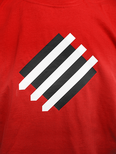 Squared Circle [DREIPFEIL / ANTIFASCIST-QUADER] - t-shirt - white, black on red // Photo 2