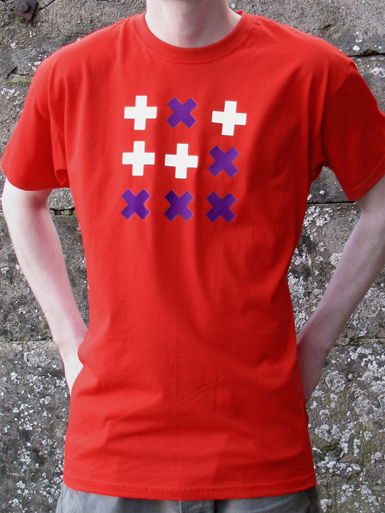 Digital Native [HACKTIVIST / GLIDER] - t-shirt - purple, white on red // Photo 1