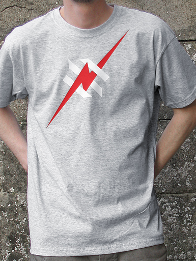 Daily Hero [NEEMT / OCCUPY / SQUATTING] - t-shirt - red, white on heather grey // Photo 1