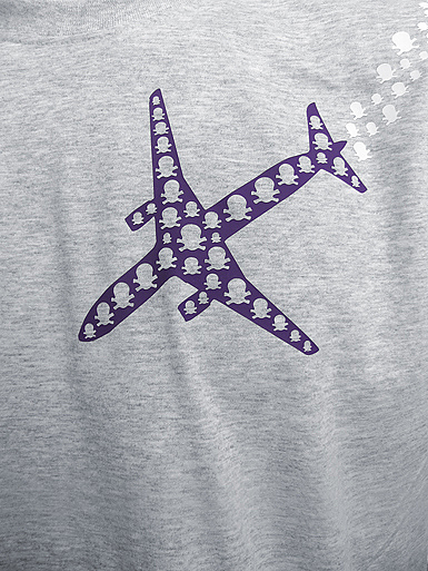Psychoplane [TERROR-IN-THE-SKY] - t-shirt - purple, white on heather grey // Photo 2